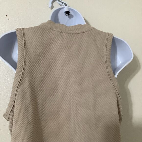 Puma Beige Sporty Athletic Yoga Running Logo Monogram Sleeveless Workout Top L - Picture 5 of 8